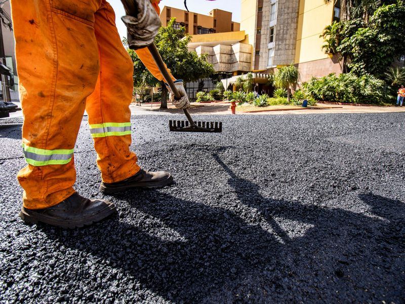 Asphalt paving and sealcoating job in the Downtown neighborhood of Cedar Rapids